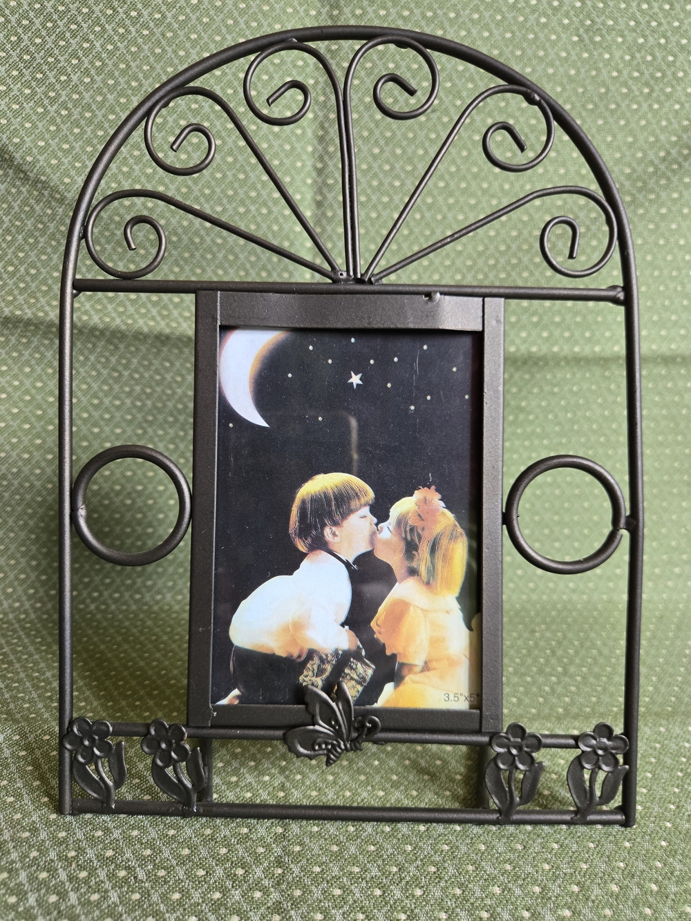 Daisy & Butterfly Accent Metal Photo Frame - Holds 3.5" X 5" Photo